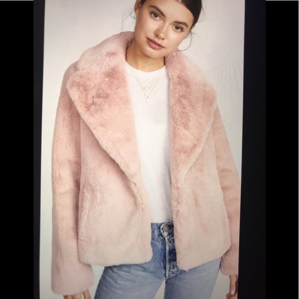 Emanuela Faux-Fur Oversized Fluffy Fur Jacket.